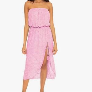 Becca Whisper Smocked Waist Strapless Cover-Up Dress